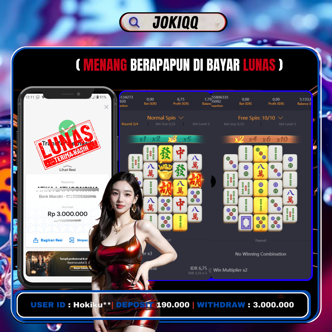 JOKIQQ JACKPOT MAHJONG WAYS Rp.3,000,000.,- LUNAS