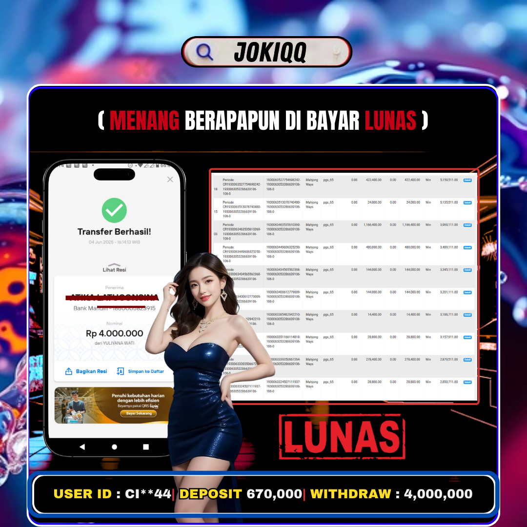 JOKIQQ Slot Gacor Mahjong Ways 2 BUKTI KEMENANGAN